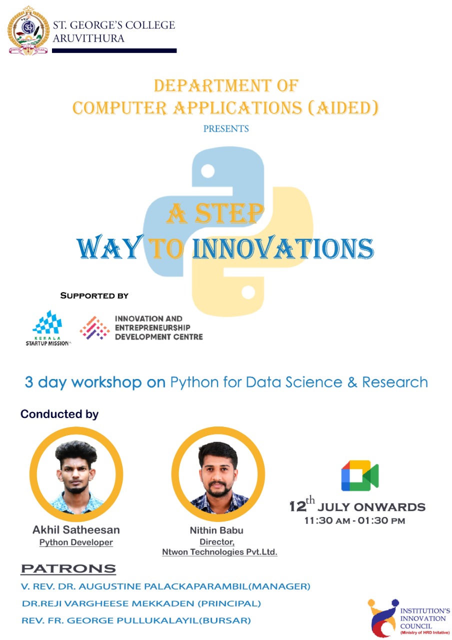 Online workshop “A step way to Innovations” on the topic Python for Data Science and Research
